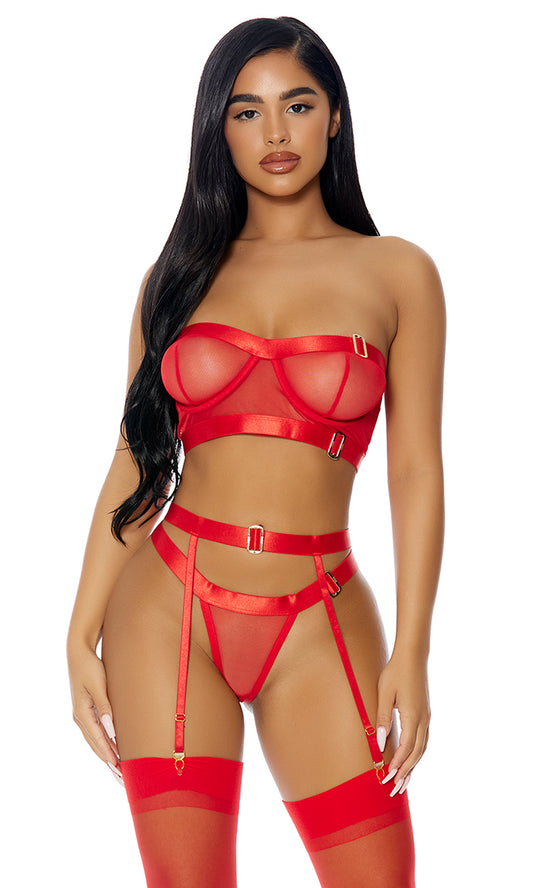 Good As Gold Lingerie Set  - Red