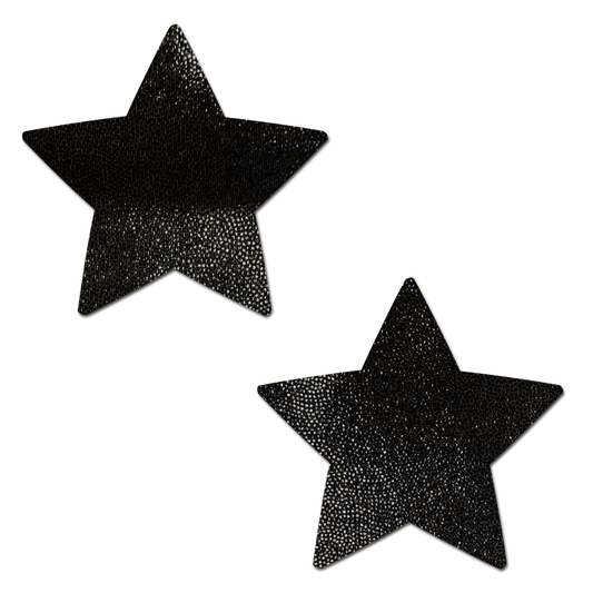 Pastease® Star: Liquid Black Star Nipple Pasties - One Size