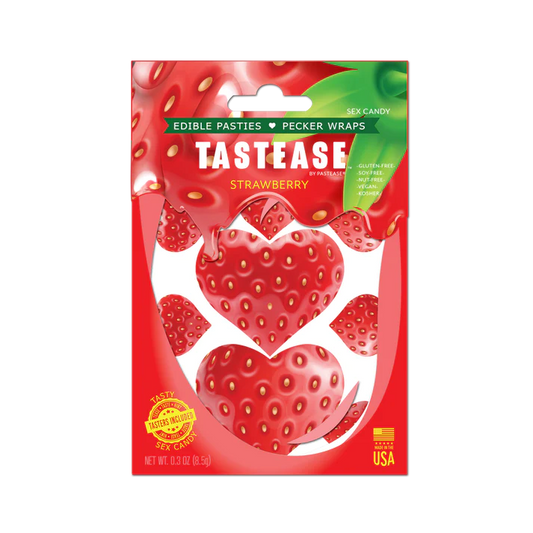 Pastease® Tastease: Edible Pasties & Pecker Wraps Strawberry Candy - One Size